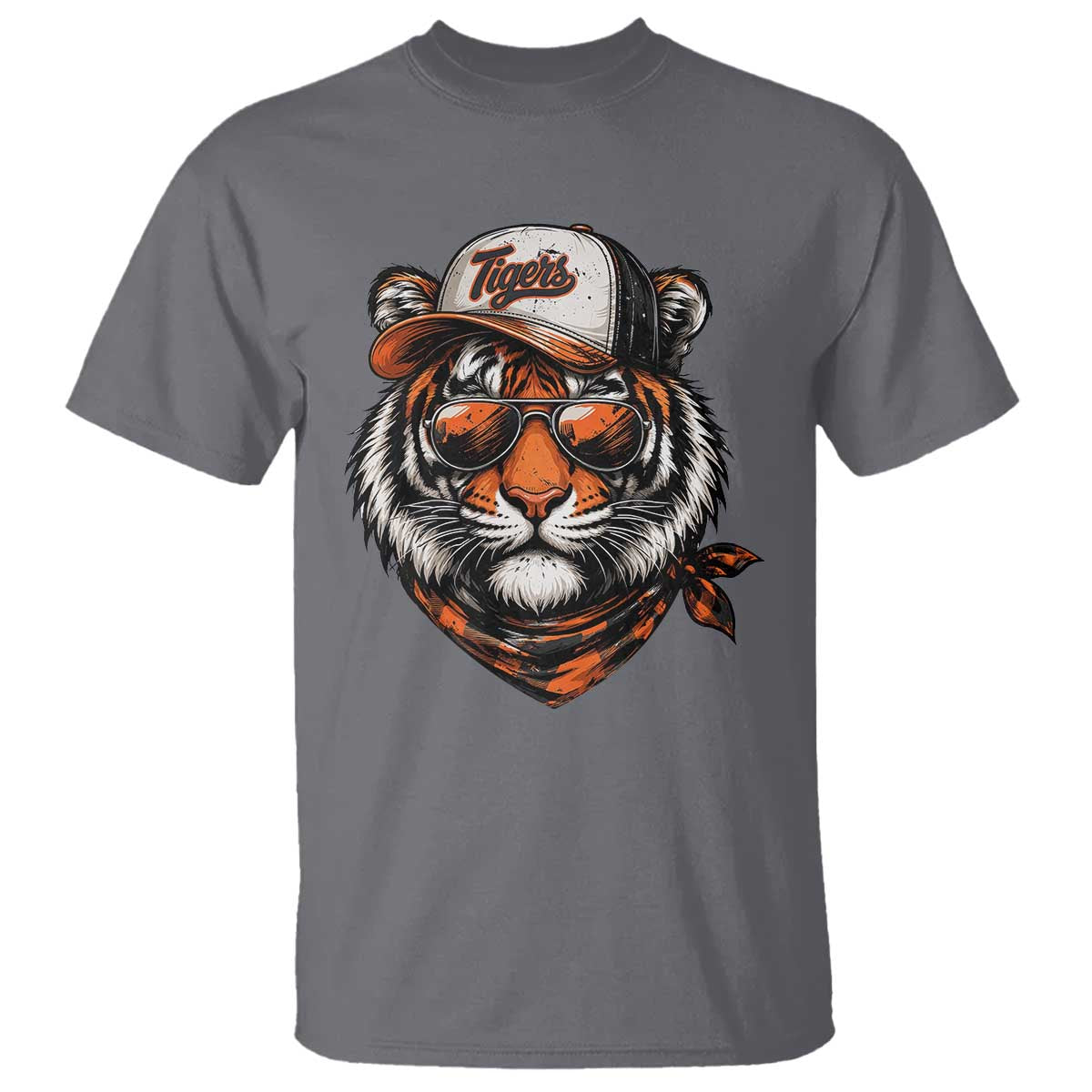 Tiger Mascot T Shirt Vintage Sports Name TS10 Charcoal Print Your Wear