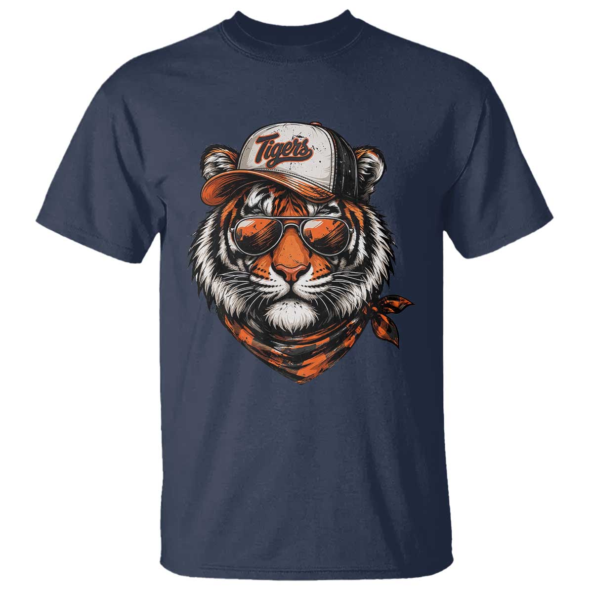 Tiger Mascot T Shirt Vintage Sports Name TS10 Navy Print Your Wear