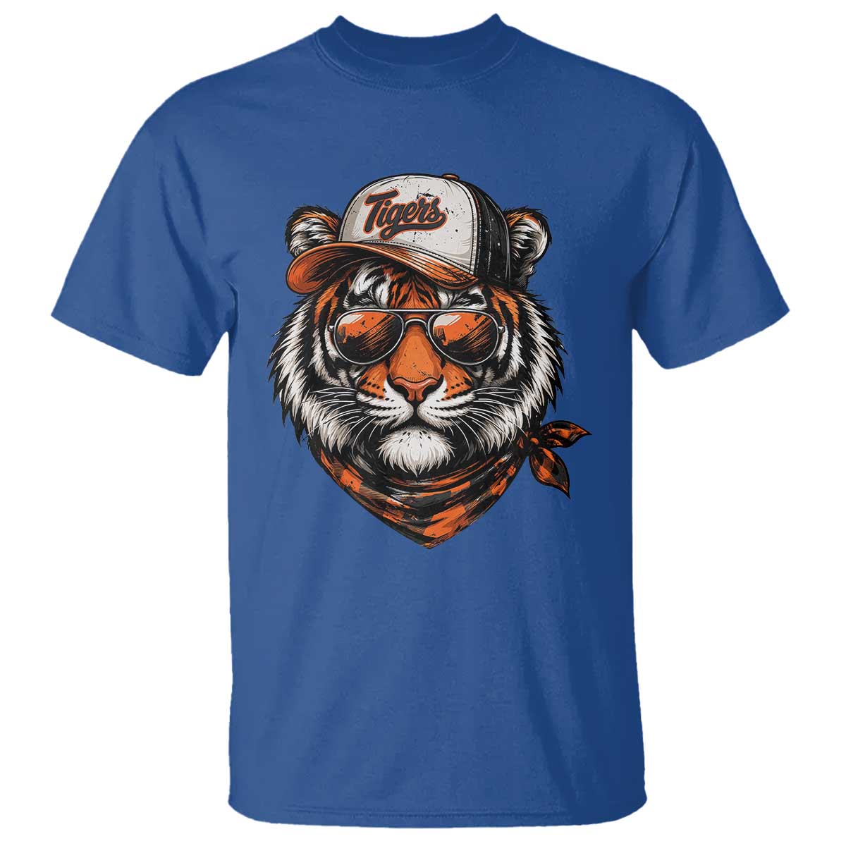 Tiger Mascot T Shirt Vintage Sports Name TS10 Royal Blue Print Your Wear