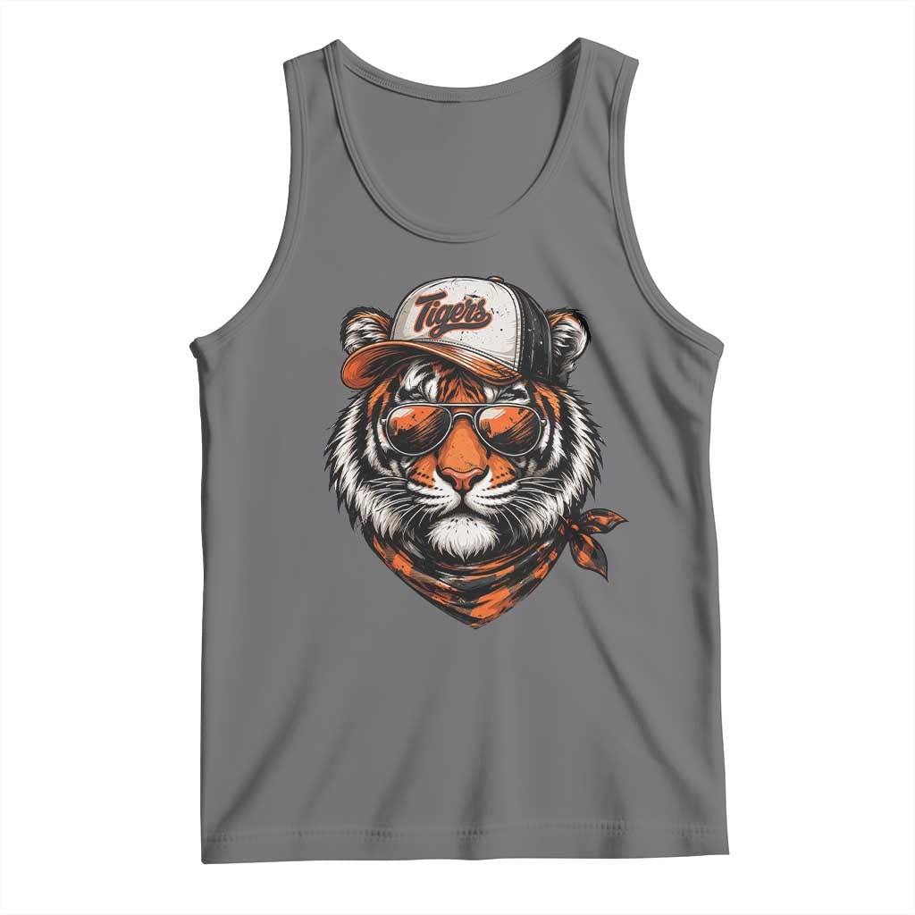 Tiger Mascot Tank Top Vintage Sports Name TS10 Black Heather Print Your Wear