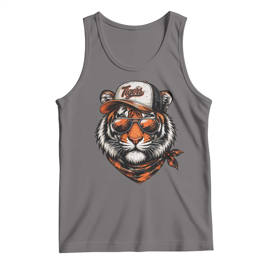 Tiger Mascot Tank Top Vintage Sports Name TS10 Deep Heather Print Your Wear