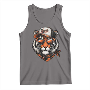 Tiger Mascot Tank Top Vintage Sports Name TS10 Deep Heather Print Your Wear