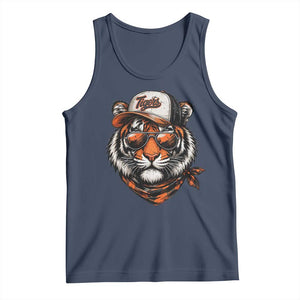 Tiger Mascot Tank Top Vintage Sports Name TS10 Navy Print Your Wear