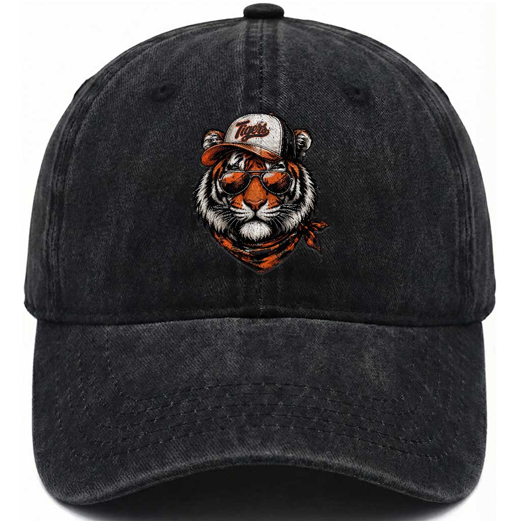 Tiger Mascot Washed Cotton Baseball Cap Vintage Sports Name TS10 Print Your Wear
