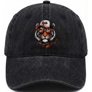 Tiger Mascot Washed Cotton Baseball Cap Vintage Sports Name TS10 Print Your Wear