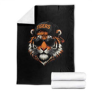 Tiger Mascot Throw Blanket Vintage Sports Name Baseball Cap Sunglasses TS10 Black Print Your Wear