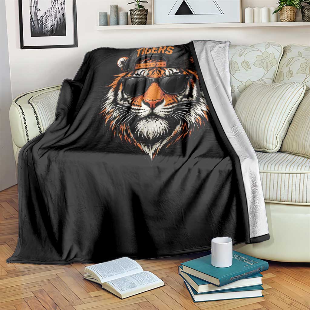 Tiger Mascot Throw Blanket Vintage Sports Name Baseball Cap Sunglasses TS10 Print Your Wear