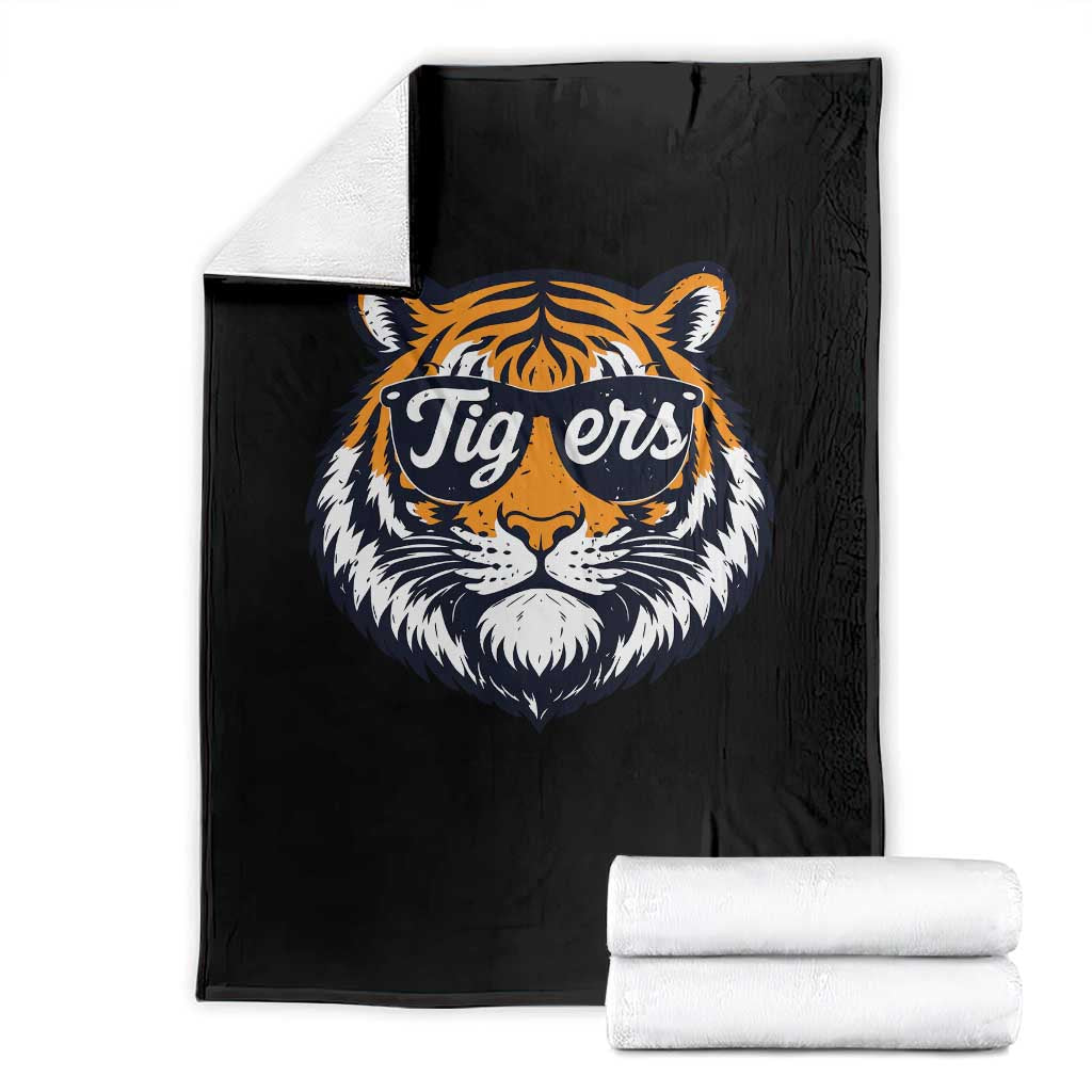 Tiger Face Throw Blanket Vintage Sports Name TS10 Black Print Your Wear