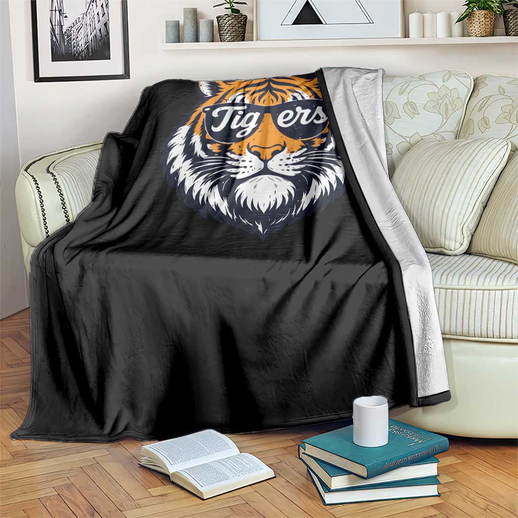 Tiger Face Throw Blanket Vintage Sports Name TS10 Print Your Wear