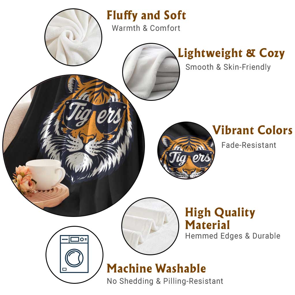 Tiger Face Throw Blanket Vintage Sports Name TS10 Print Your Wear