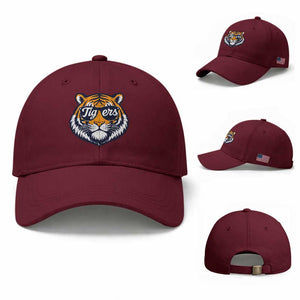 Tiger Face Baseball Cap Vintage Sports Name TS10 Baseball Cap Universal Fit Maroon Print Your Wear