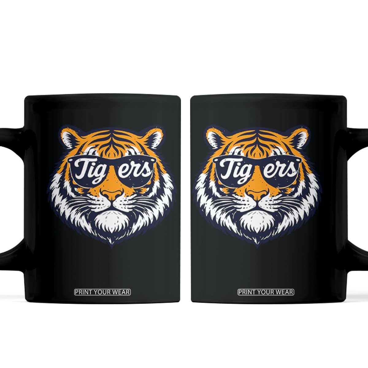 Tiger Face Coffee Mug Vintage Sports Name TS10 Black Print Your Wear