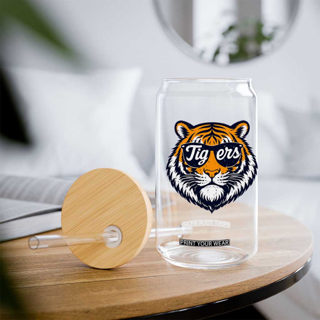 Tiger Face Glass Can Vintage Sports Name TS10 Print Your Wear