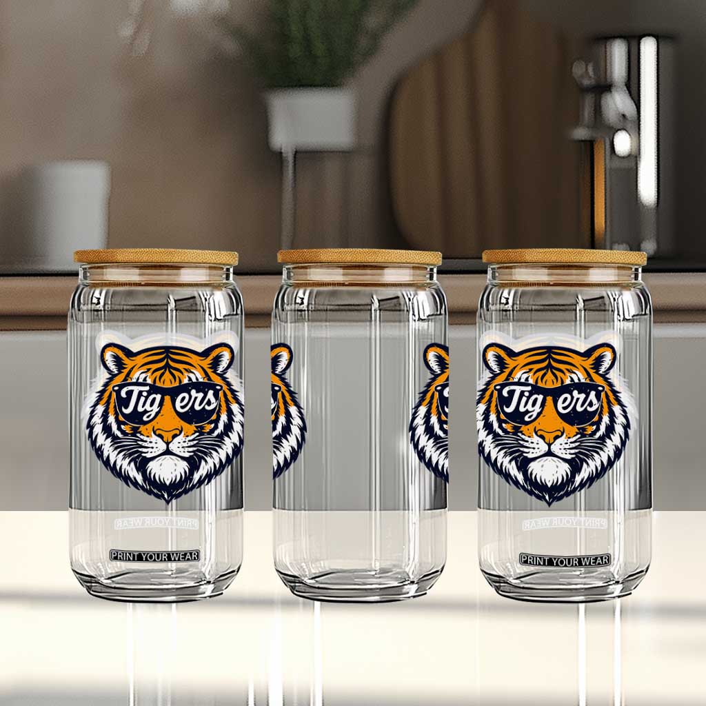 Tiger Face Glass Can Vintage Sports Name TS10 Print Your Wear
