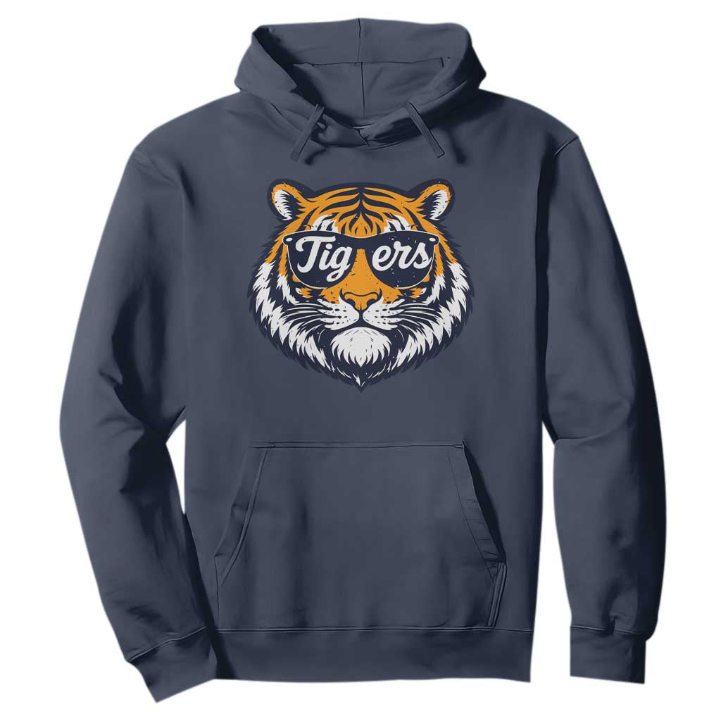 Tiger Face Hoodie Vintage Sports Name TS10 Navy Print Your Wear