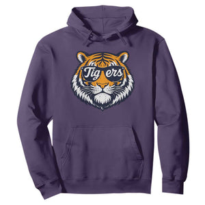 Tiger Face Hoodie Vintage Sports Name TS10 Purple Print Your Wear