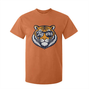 Tiger Face T Shirt For Kid Vintage Sports Name TS10 Orange Print Your Wear