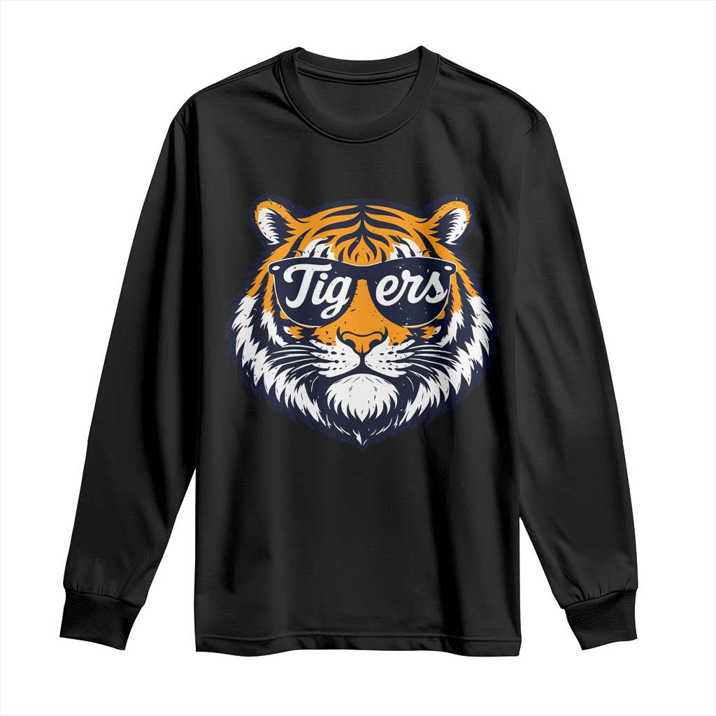 Tiger Face Long Sleeve Shirt Vintage Sports Name TS10 Black Print Your Wear