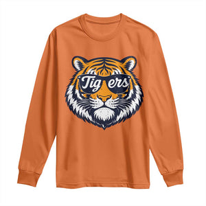 Tiger Face Long Sleeve Shirt Vintage Sports Name TS10 Orange Print Your Wear