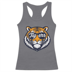 Tiger Face Racerback Tank Top Vintage Sports Name TS10 Charcoal Print Your Wear