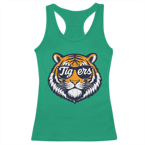 Tiger Face Racerback Tank Top Vintage Sports Name TS10 Irish Green Print Your Wear