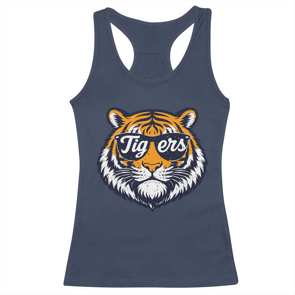 Tiger Face Racerback Tank Top Vintage Sports Name TS10 Navy Print Your Wear