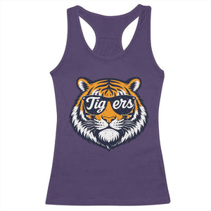 Tiger Face Racerback Tank Top Vintage Sports Name TS10 Purple Print Your Wear