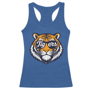 Tiger Face Racerback Tank Top Vintage Sports Name TS10 Royal Blue Print Your Wear