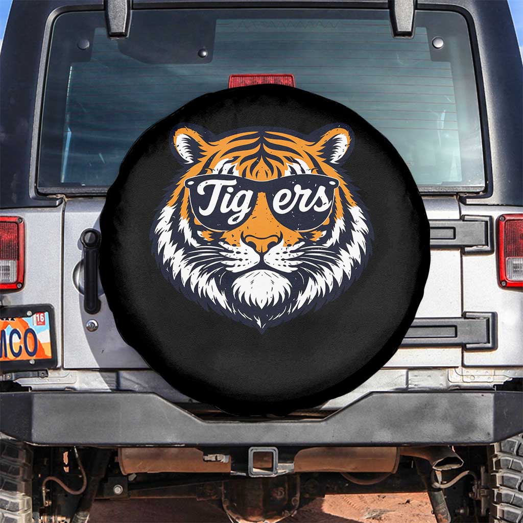 Tiger Face Spare Tire Cover Vintage Sports Name TS10 No hole Black Print Your Wear