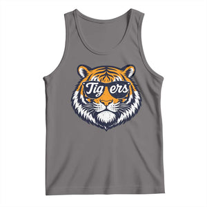 Tiger Face Tank Top Vintage Sports Name TS10 Deep Heather Print Your Wear