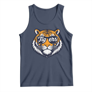 Tiger Face Tank Top Vintage Sports Name TS10 Navy Print Your Wear