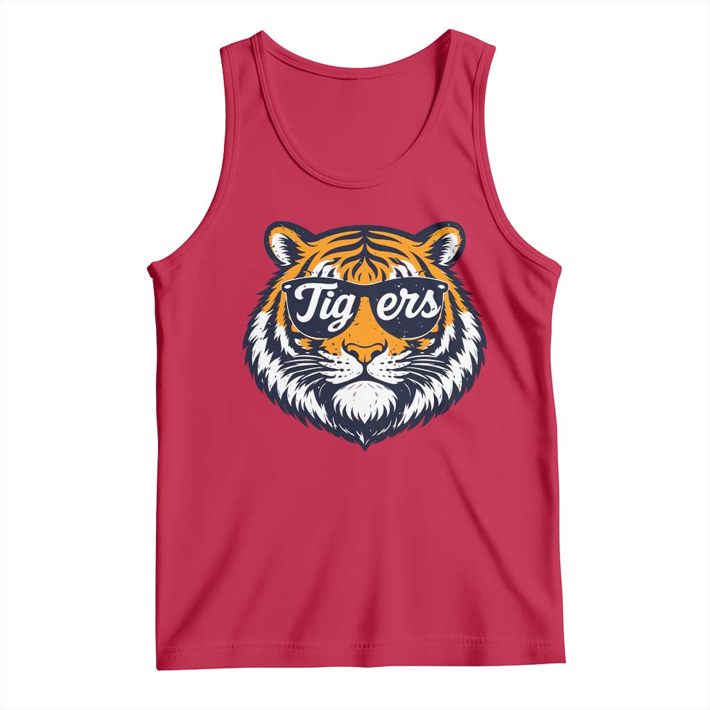 Tiger Face Tank Top Vintage Sports Name TS10 Red Print Your Wear