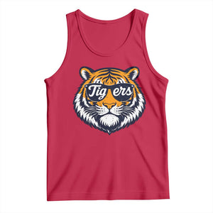 Tiger Face Tank Top Vintage Sports Name TS10 Red Print Your Wear