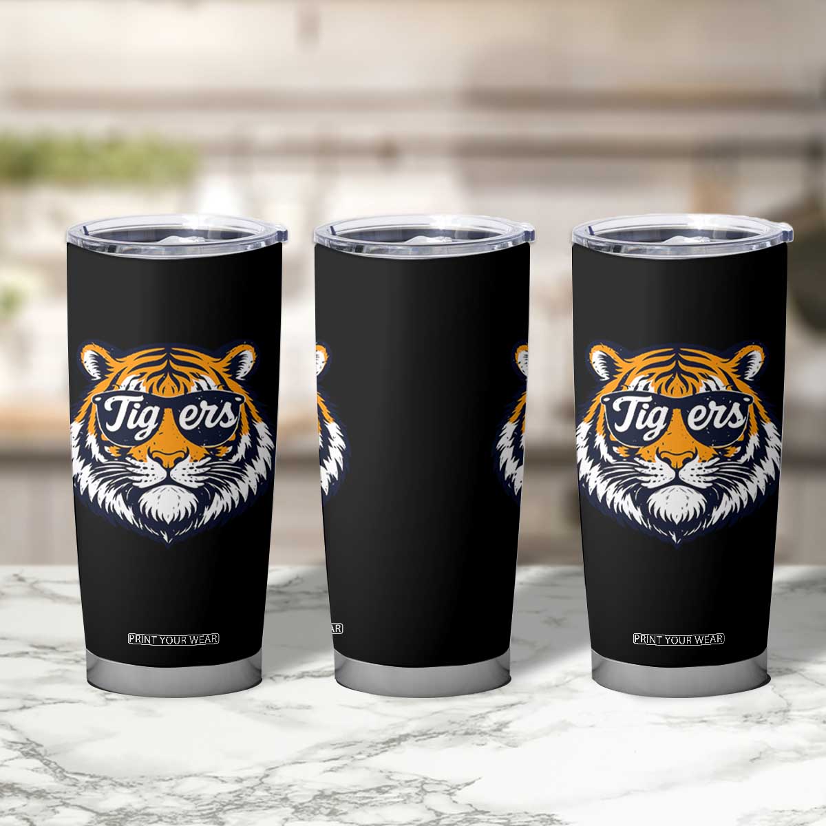 Tiger Face Tumbler Cup Vintage Sports Name TS10 Print Your Wear