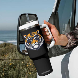 Tiger Face Tumbler With Handle Vintage Sports Name TS10 Print Your Wear