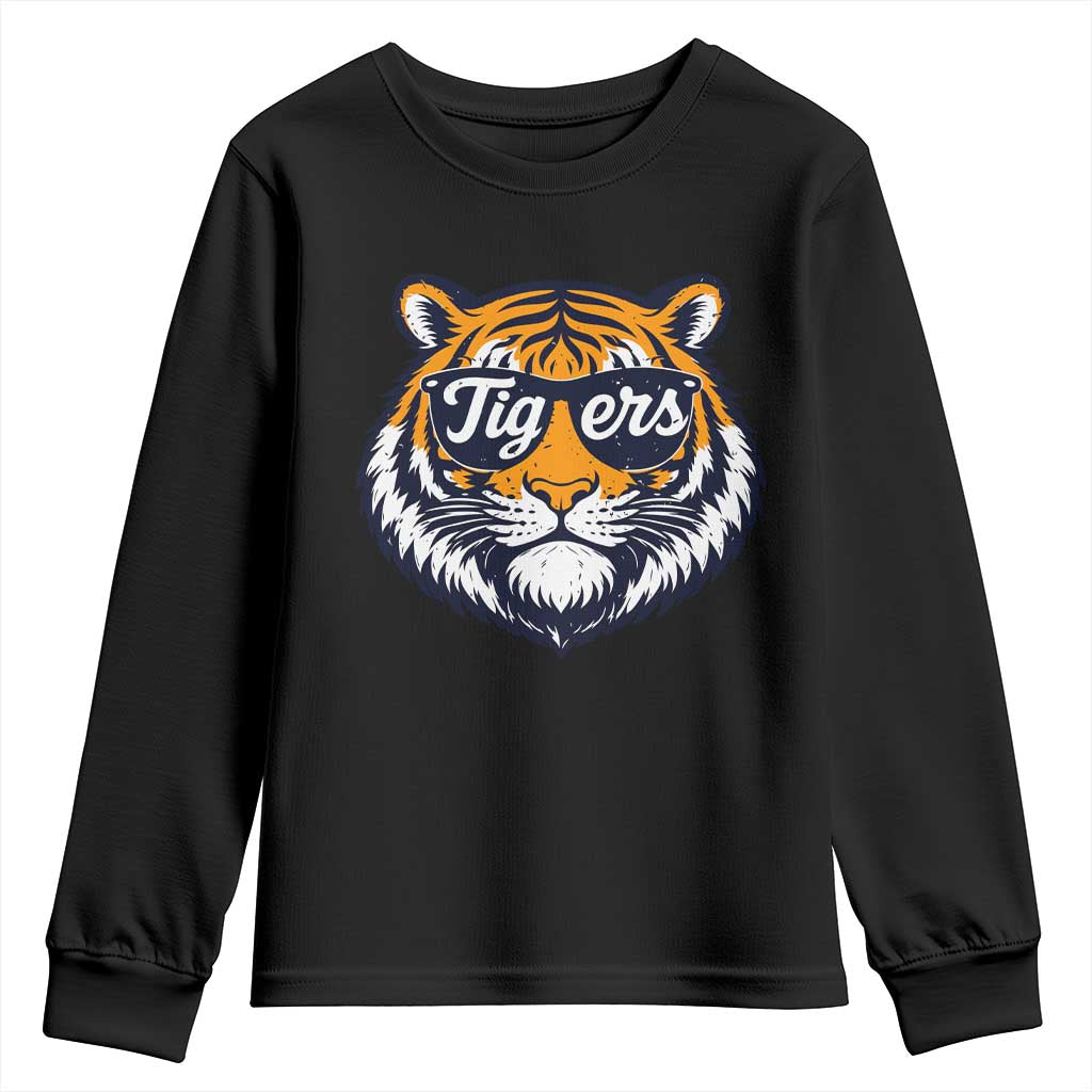 Tiger Face Youth Sweatshirt Vintage Sports Name TS10 Black Print Your Wear