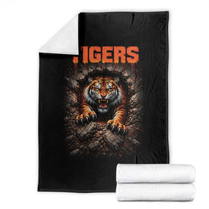 Tiger Sports Name Throw Blanket Vintage Distressed Baseball Fans TS10 Black Print Your Wear