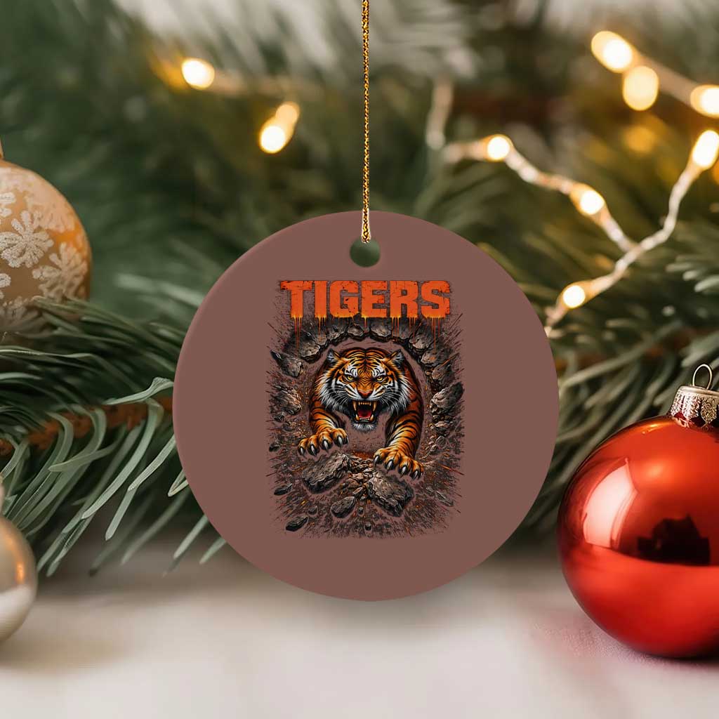 Tiger Sports Name Ceramic Ornament Vintage Distressed Baseball Fans TS10 1pc Mocha Print Your Wear