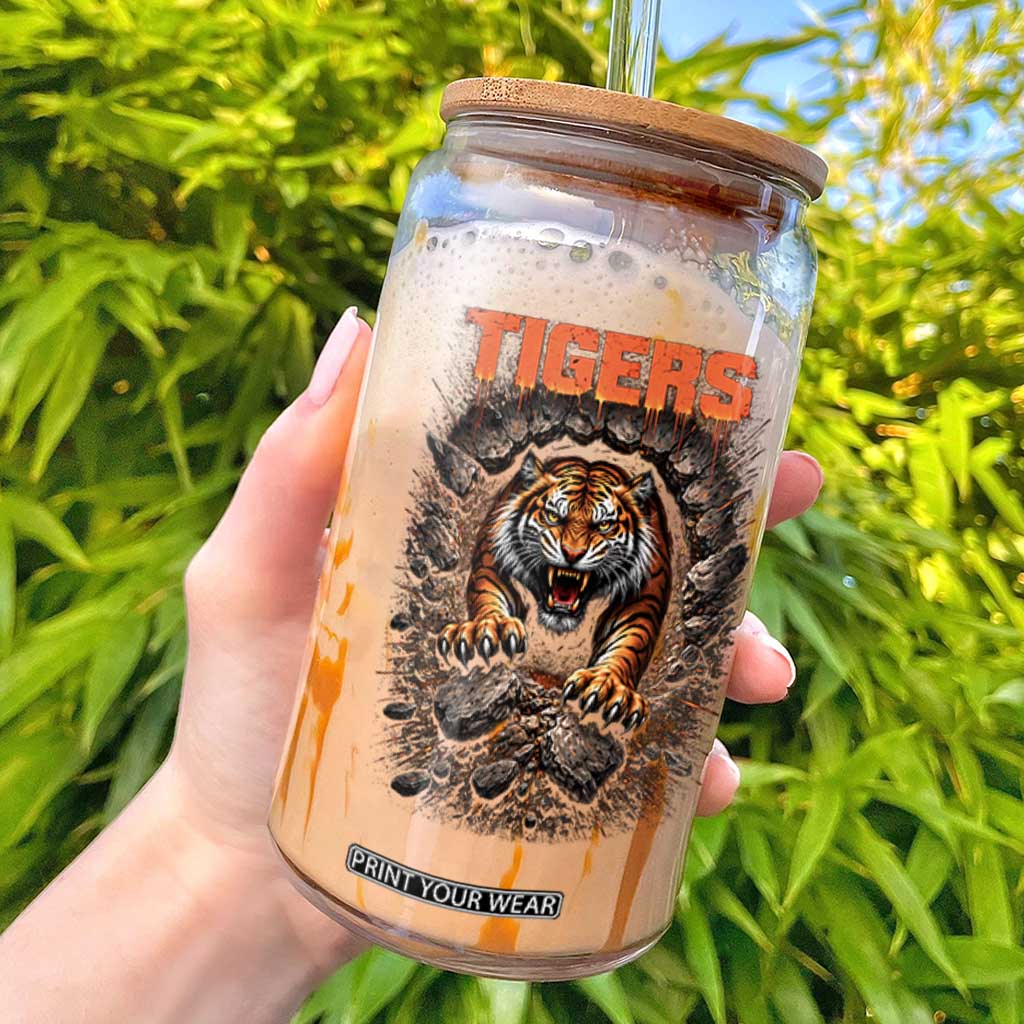 Tiger Sports Name Glass Can Vintage Distressed Baseball Fans TS10 Black Print Your Wear