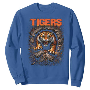 Tiger Sports Name Sweatshirt Vintage Distressed Baseball Fans TS10 Royal Blue Print Your Wear