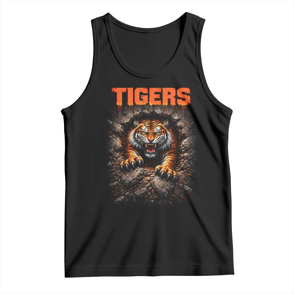 Tiger Sports Name Tank Top Vintage Distressed Baseball Fans TS10 Black Print Your Wear