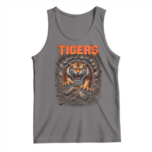 Tiger Sports Name Tank Top Vintage Distressed Baseball Fans TS10 Deep Heather Print Your Wear