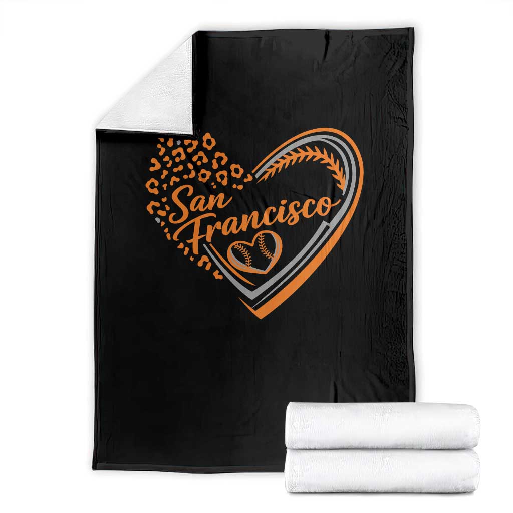 San Francisco Throw Blanket SF Leopard Heart US State Baseball Fan Team Spirit TS10 Black Print Your Wear