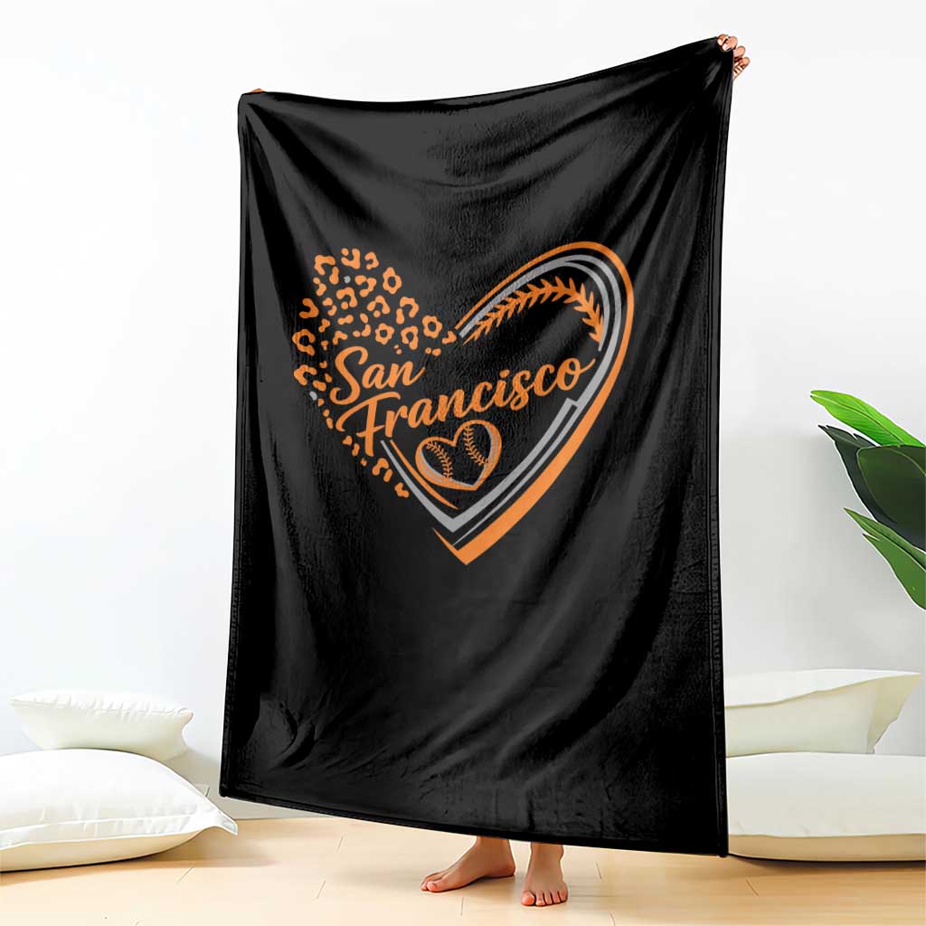 San Francisco Throw Blanket SF Leopard Heart US State Baseball Fan Team Spirit TS10 Print Your Wear