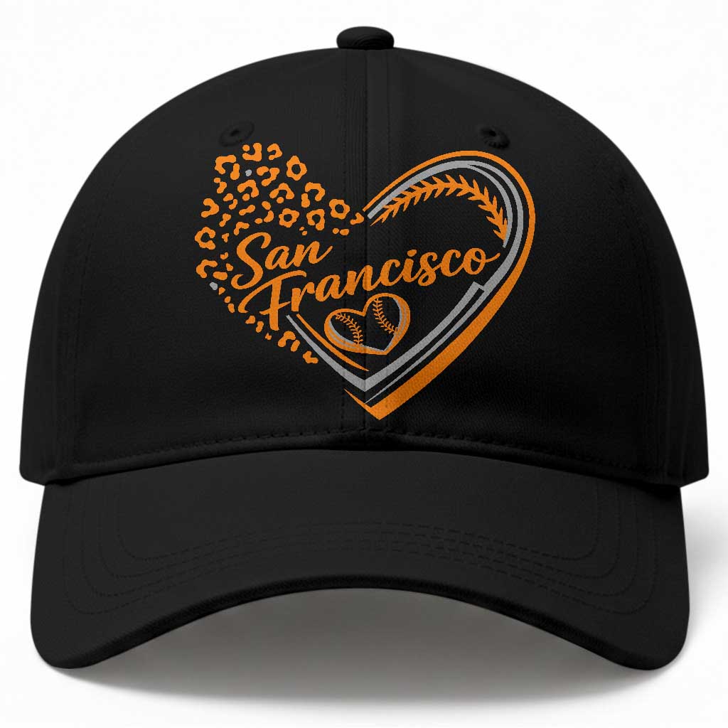 San Francisco Baseball Cap SF Leopard Heart US State Baseball Fan Team Spirit TS10 Print Your Wear