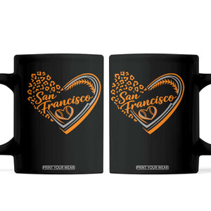 San Francisco Coffee Mug SF Leopard Heart US State Baseball Fan Team Spirit TS10 Black Print Your Wear