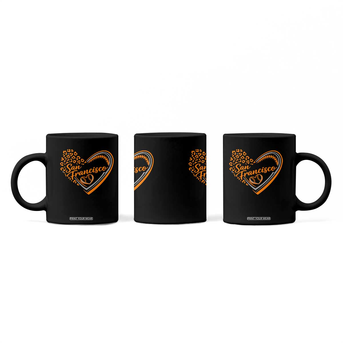 San Francisco Coffee Mug SF Leopard Heart US State Baseball Fan Team Spirit TS10 Print Your Wear