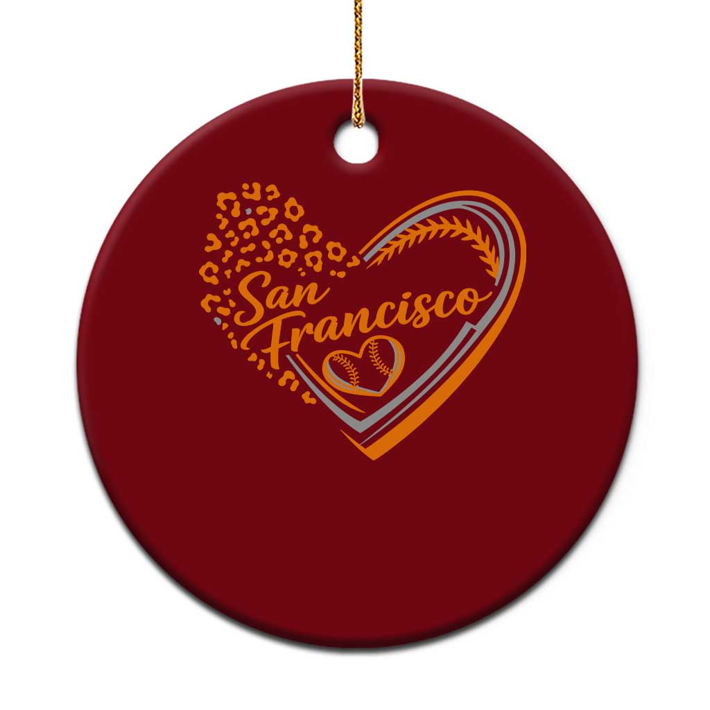 San Francisco Ceramic Ornament SF Leopard Heart US State Baseball Fan Team Spirit TS10 1pc Red Print Your Wear