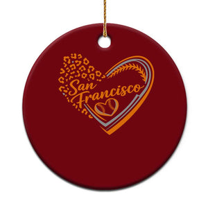 San Francisco Ceramic Ornament SF Leopard Heart US State Baseball Fan Team Spirit TS10 1pc Red Print Your Wear
