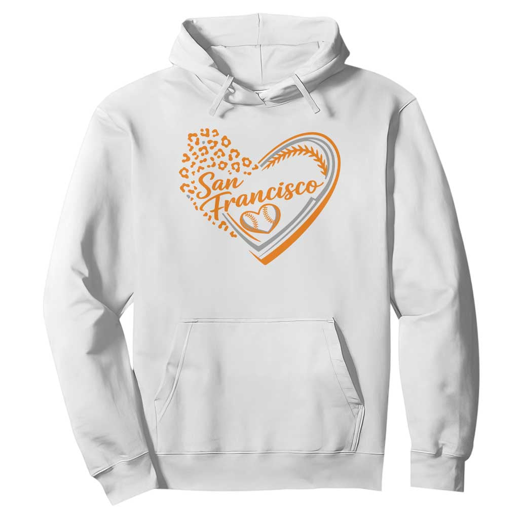 San Francisco Hoodie SF Leopard Heart US State Baseball Fan Team Spirit TS10 White Print Your Wear